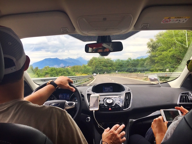 Driving to Lake Como